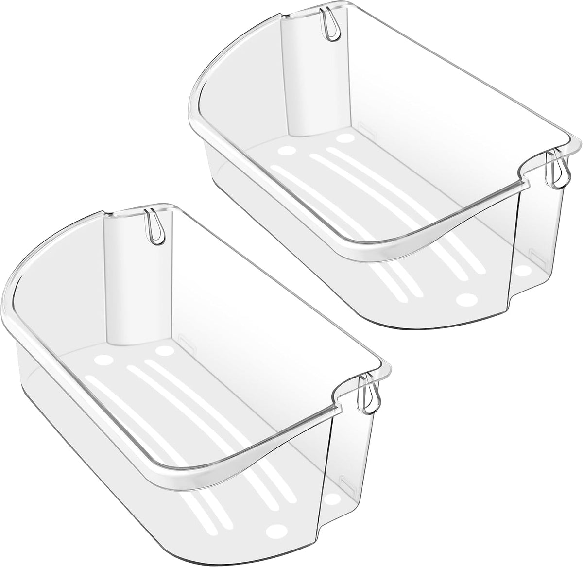 Paquete de 2 estantes de puerta de refrigerador Frigi.daire mejorados 240356402, repuesto para estantes de puerta de refrigerador LFSS2612TF0 LFSS2612TE0 FFSS2615TE0 de AMI PARTS (longitud 15.38")