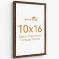 Natural Homi 10x16 Picture Frame,Solid Oak Wood 10"x16" Photo Frame With Walnut Color Finished,Tempered Real Glass 10 by 16 Wooden Frames with No Mat,16x10 Picture Frames for Wall or Tabletop Display