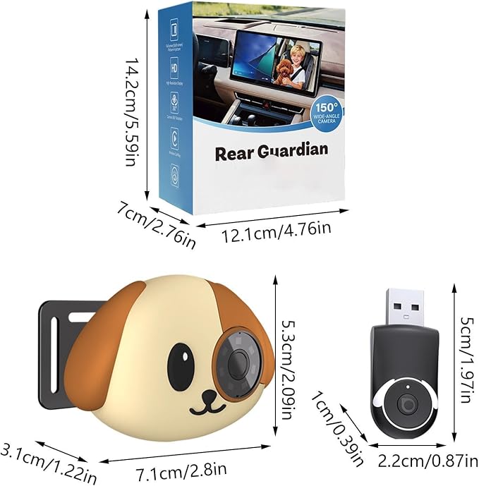 Telecámara para automóvil para niños Angolo Ampio 150 Gradi Plug And Play Video | Telecamera Auto Senza Fili Mamma Papà Viaggi Casa rural en Auto Guida Lunghe Distanze Campeggio Compras Picnic