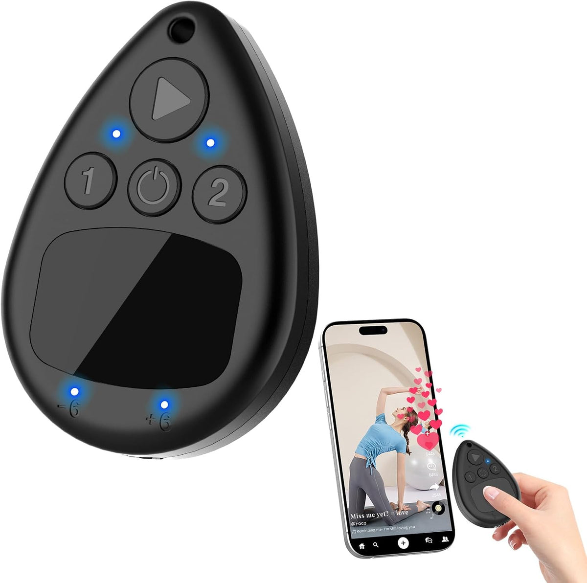 OUTXE Wireless Auto Clicker for iPhone, Bluetooth Phone Screen Tapper | with Battery, for Hands Free, Silent & Adjustable Speed Finger Clicker for Tiktok Live Broadcasts Likes, Gaming, Reward Task