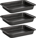 Lyellfe Paquete de 3 moldes rectangulares para hornear, moldes antiadherentes para pasteles, bandeja para hornear de 33 x 23 cm (13 x 9 pulgadas) de profundidad, ideal para brownies, lasaña, guisos y pan, libre de BPA.