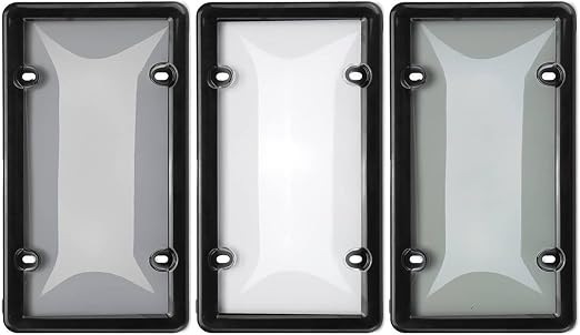 Funda para matrícula, 1 par, universal, para coche o camión, con marco para placa de matrícula, protector de burbujas contra insectos, acrílico, compatible con vehículos con marco de matrícula estándar de EE. UU.
