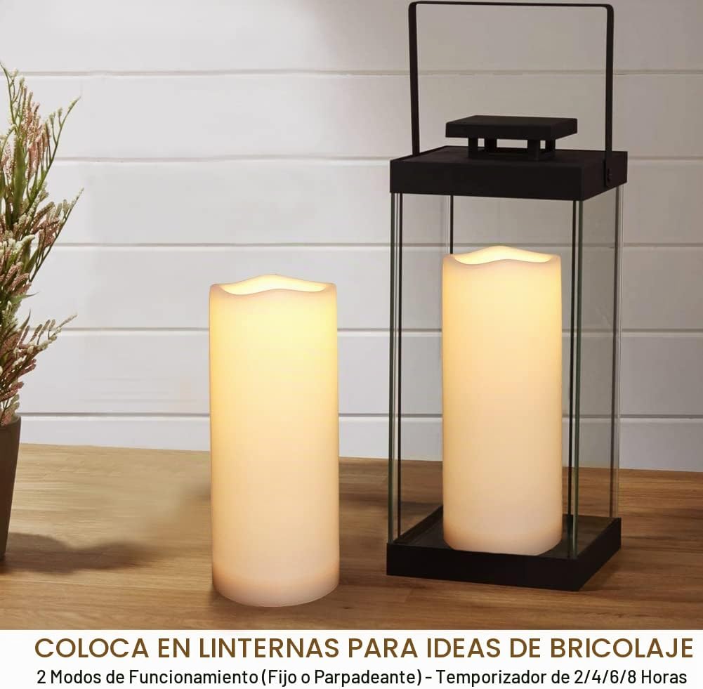 Paquete de 2 velas LED blancas