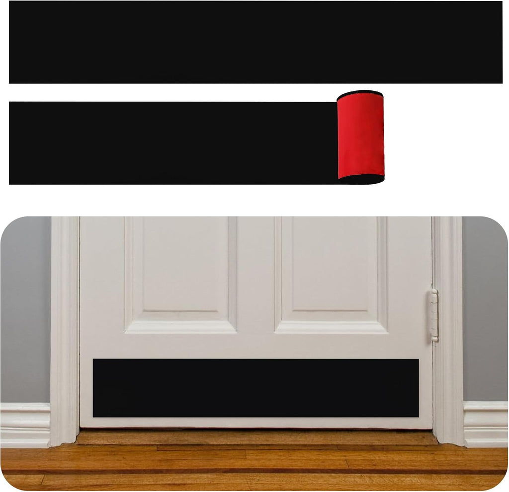 Protectores de zócalo Rubber Bond (paquete de 2) 6" x 33" - Fácil de pegar y despegar - Evita abolladuras y arañazos - Autoadhesivos y de ajuste universal (Negro)