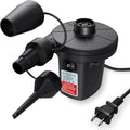 Bomba de aire eléctrica de llenado rápido con 3 boquillas, inflador desinflador portátil de CA 110V-120V para juguetes inflables de piscina, flotadores, colchón de aire, cama, sofá