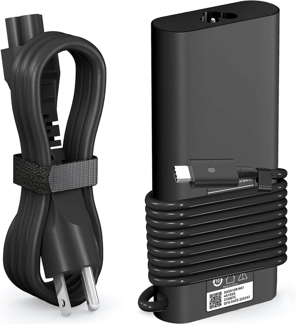 Cargador USB C de 130 W compatible con cargador de laptop Dell tipo C, cable de alimentación de CA delgado - Precisión 5550 5560 5570 5750 3560 XPS 15 9500 9575, XPS 17, Latitude 7410 7310 USB C