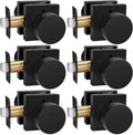 Perillas de Puerta Interior Goldenwarm Negras | Privacidad | Zinc de Servicio Pesado | Negro Mate | Contemporáneas | Para Recámara | 6 Pack
