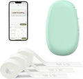 SUPVAN E10 Bluetooth Label Maker Machine with 3 Tapes, Green Bundle | Fits Continuous & Die-Cut Waterproof Label, Easy App Editing, Rechargeable, Inkless, for School, Home, Kitchen, Office