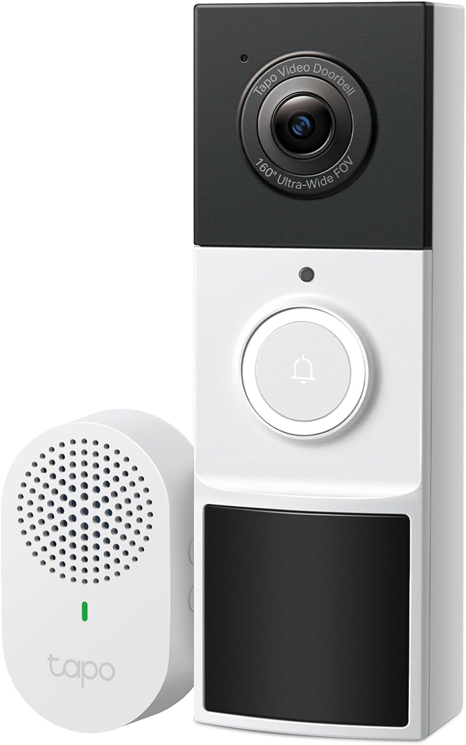 Timbre inteligente con video inalámbrico Tapo 2K con timbre - Vista ultra amplia de 160°, detección de personas, llamada de timbre, audio bidireccional, almacenamiento local sin suscripción/nube opcional, alerta de solo movimiento, D210 