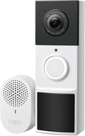 Timbre inteligente con video inalámbrico Tapo 2K con timbre - Vista ultra amplia de 160°, detección de personas, llamada de timbre, audio bidireccional, almacenamiento local sin suscripción/nube opcional, alerta de solo movimiento, D210 