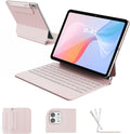 Funda con teclado para iPad Air de 11 pulgadas (M4/M3/M2, 2026/2025/2024), iPad Pro 11 (4.ª/3.ª/2.ª/1.ª generación) y Air 5/4.ª generación, retroiluminación en 11 colores, trackpad multitáctil, color rosa 