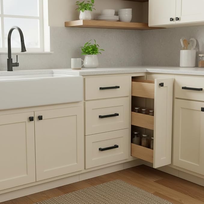Alzassbg - Paquete de 10 tiradores para armarios en negro mate con orificios centrales de 5 pulgadas (127 mm), tiradores modernos para gabinetes de cocina, tiradores para armarios y cajones AL3043MB