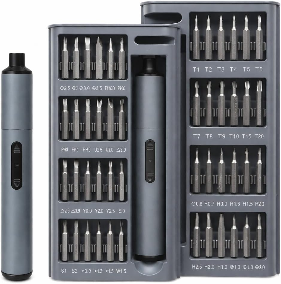 Kit de Destornillador Eléctrico de Precisión Coverzone 49 en 1 – Punta Magnética, Recargable, Multifuncional