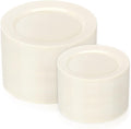 Platos Desechables de Plástico Marfil I00000 — 200 Piezas (100 Platos de Cena 10'' + 100 Platos de Postre 7'')