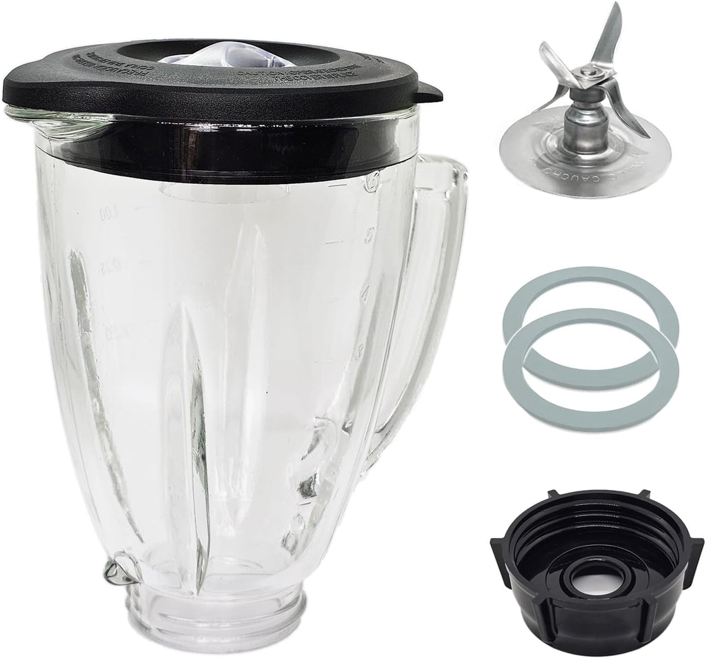 Jarra de vidrio de 6 tazas con cuchilla, repuestos para licuadora Oster Osterizer Classic Series (NO compatible con los modelos Pro, Master o Versa)