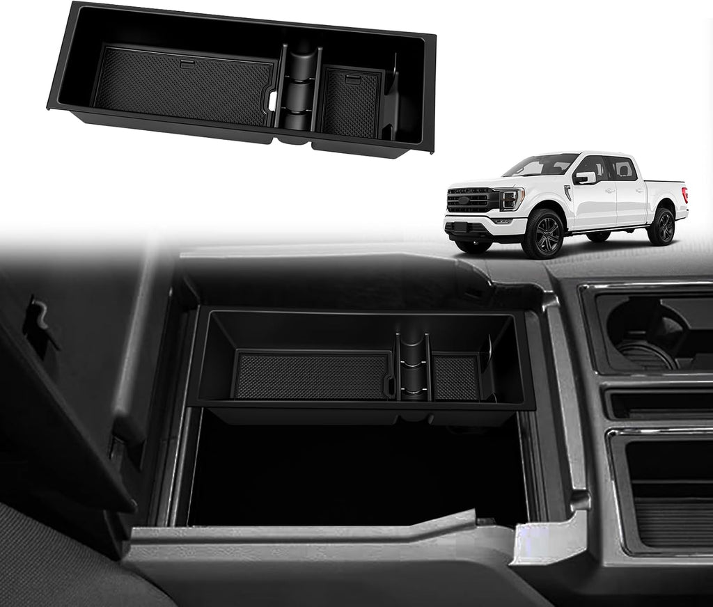 Organizador de Consola Central VaultsOnWheels | Compatible con Ford F-150 2015-2026, Solo Asientos Tipo Balde