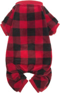Pijama de Navidad para perro, 3 piezas, overol de búfalo rojo, a cuadros, pijama para mascotas, ropa linda para perros pequeños, medianos, gatos, chihuahua, cachorro, disfraz de Navidad (talla S