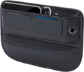 Organizador de cuero premium universal para asientos de coche, organizador de consola central con ranuras para tarjetas, regalo inteligente para propietarios de coches, SUV y camionetas (negro, 1 paquete) 