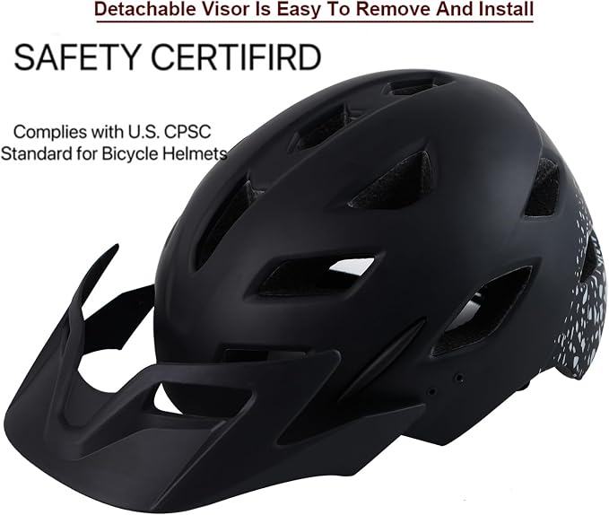 Casco de bicicleta para niños y niñas, con luz LED, visera desmontable, para niños, jóvenes, adolescentes, multideporte, para patinaje, ciclismo, patineta