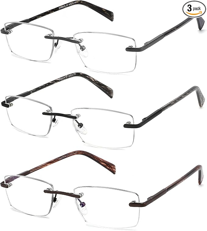 Pack de 3 Lentes de Lectura con Bloqueo de Luz Azul para Hombre | Antifatiga UV400
