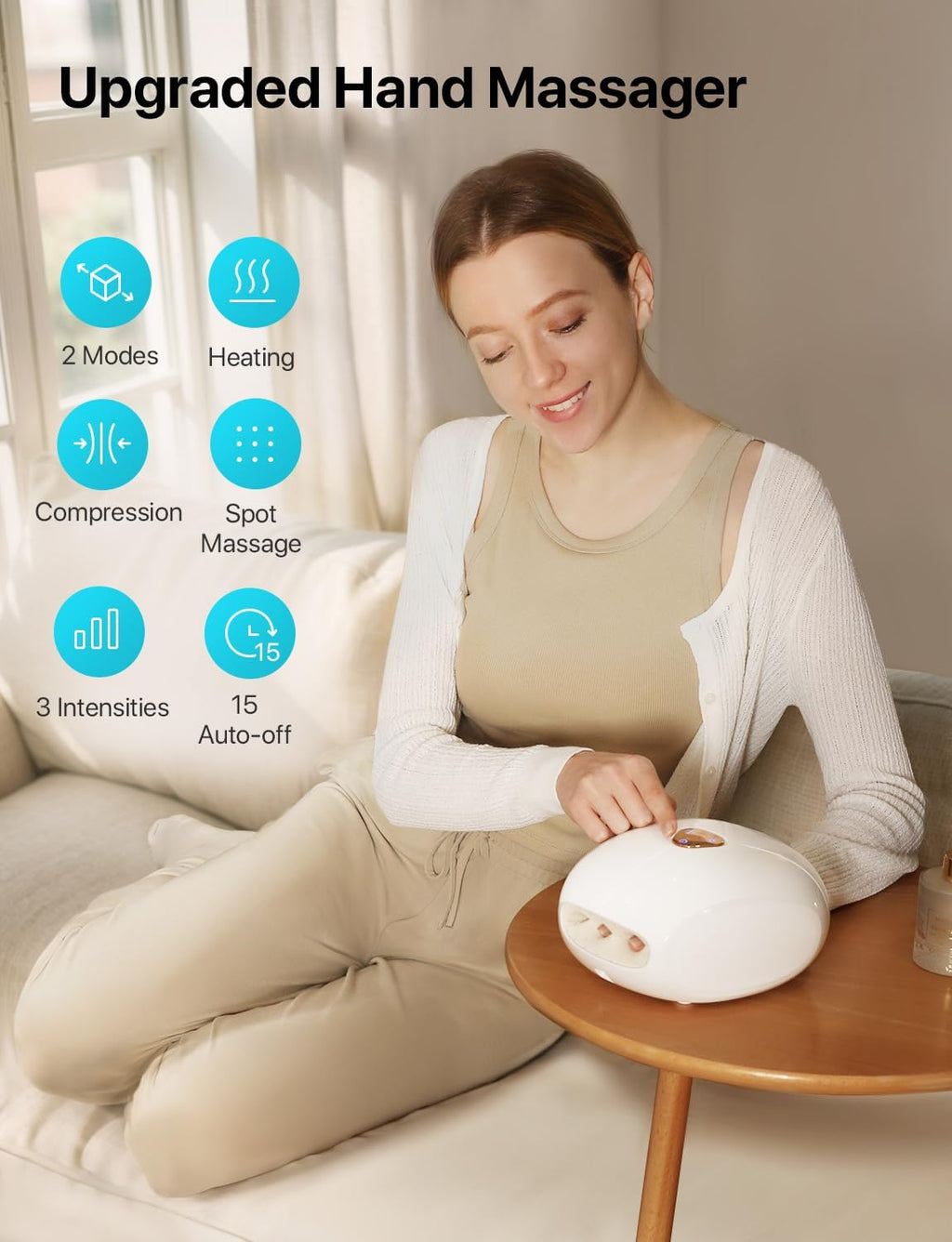 ALLJOY Masajeador de Manos con Calor – Masajeador de Dedos Recargable