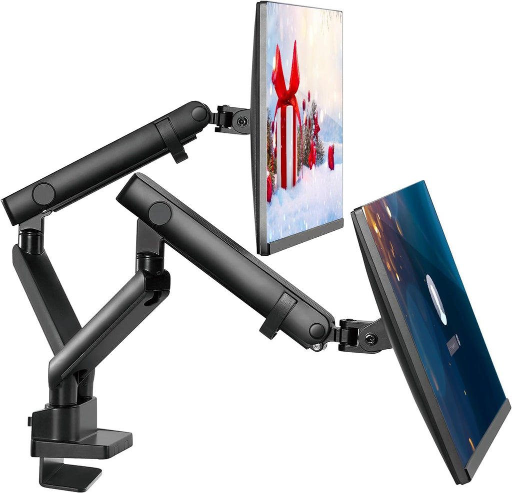 Soporte de Escritorio con Brazo Doble para Monitor – Organizador Ajustable para Dos Pantallas