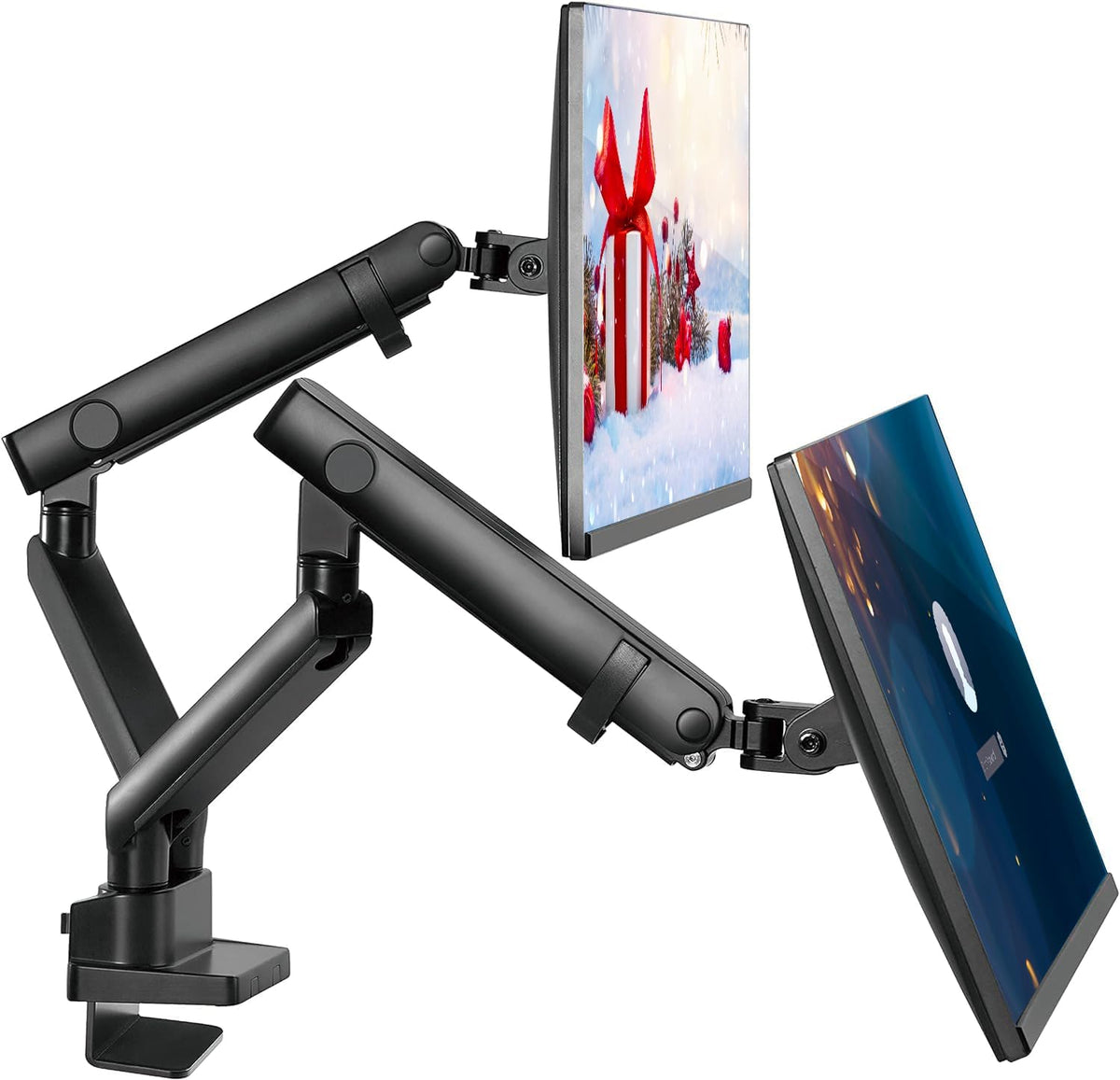 Soporte de Escritorio con Brazo Doble para Monitor – Organizador Ajustable para Dos Pantallas
