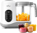 Procesador Comida Bebé BEAR 2024, Vaporizador Licuadora Puré Un Paso, Cocción Molienda Automática, Autolimpiable, Pantalla Táctil, Blanco