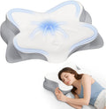 Fyova Cervical Neck Pillow, Ergonomic Memory Foam Pillows for Neck Pain Relief with Breathable Pillowcase, Adjustable Contour Neck Support Pillow for Side Back Stomach Sleepers, Odorless