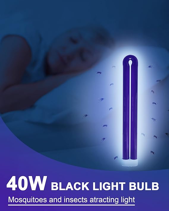 Bombilla de repuesto de 40 W compatible con Black Flag Deluxe Bug Zapper modelo BZ-40DX lámpara de mosquitos para exteriores, B4045 40 W, 5500 voltios, bombilla de repuesto de luz negra, 1