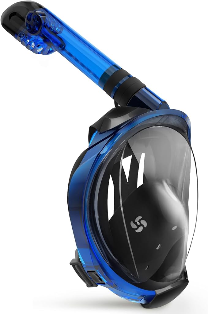 Greatever G2 - Máscara con esnórquel de cara completa, sistema de parte superior seca, plegable, visión panorámica de 180 grados, soporte para cámara