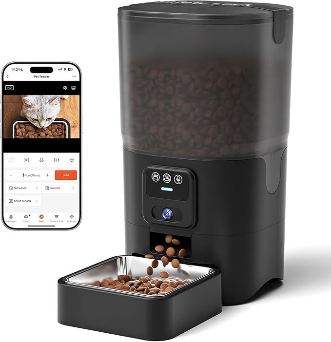⚠️ NOTA: PRESENTA USO, NO AFECTA SU FUNCIONAMIENTO – PAPIFEED Comedero Automático para Gatos y Mascotas 6L con Cámara 1080P HD, WiFi 2.4/5G, App y Lente Gran Angular