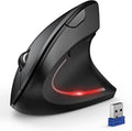 Ratón ergonómico TECKNET, ratón vertical inalámbrico Bluetooth, seguimiento óptico de 4800 DPI, 6 niveles de DPI ajustables, clics silenciosos, 2,4 GHz con receptor USB A, batería de 12 meses de duración, 6 botones, amplia compatibilidad.