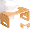 Taburete de inodoro plegable, taburete de bambú de 7 pulgadas