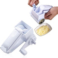 Boao Rallador de queso giratorio manual de mano con tambor de acero inoxidable para rallar nueces de chocolate duro, herramienta de cocina (blanco, 1 tambor)