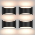 Apliques de Pared LED Aiilsmp (4 Pack) | Negros Modernos | Cableados para Interior | Luz Arriba y Abajo | Para Sala, Recámara, Pasillo y Corredor