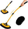 USADO-Cepillo Curvo WillingHeart para Lavar Auto 15 Grados | Mango Largo Telescopico 43 Pulgadas | Mopa de Microfibra 2 en 1 para Auto, SUV, RV y Bote | Amarillo
