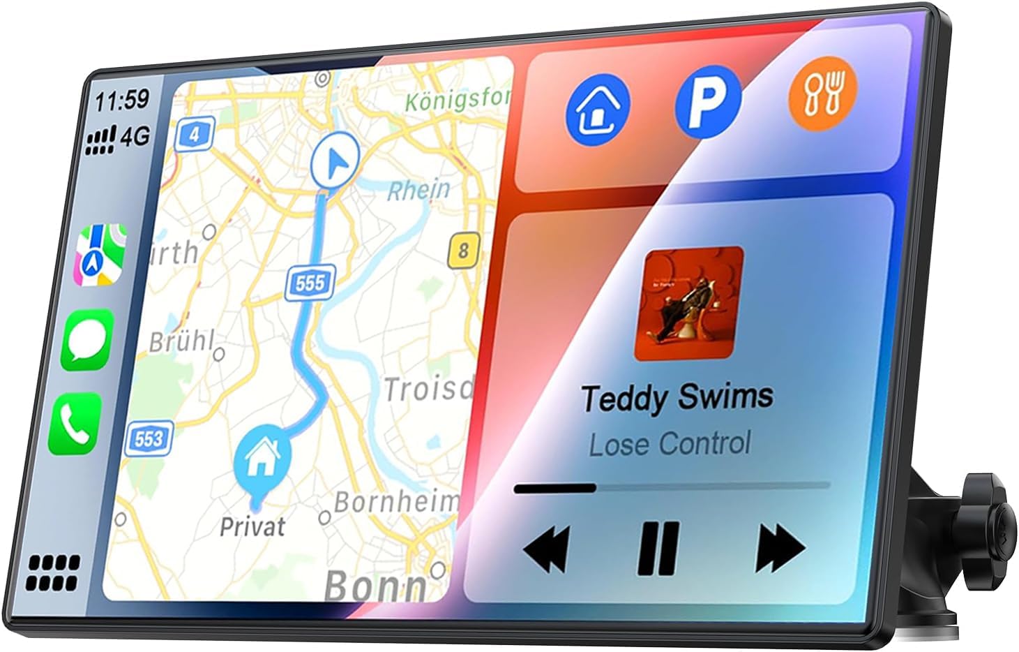 Pantalla portátil inalámbrica Apple Carplay Android Auto para coche, radio táctil de 9 pulgadas con Bluetooth, control de voz, reproducción de coche para todos los vehículos