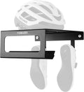 Soporte de pared para bicicleta y soporte de pared para bicicleta, perchas resistentes para bicicleta, con estante y ganchos para casco, zapatos, bomba, capacidad de 33.1 lbs, se adapta a bicicletas de montaña/carretera