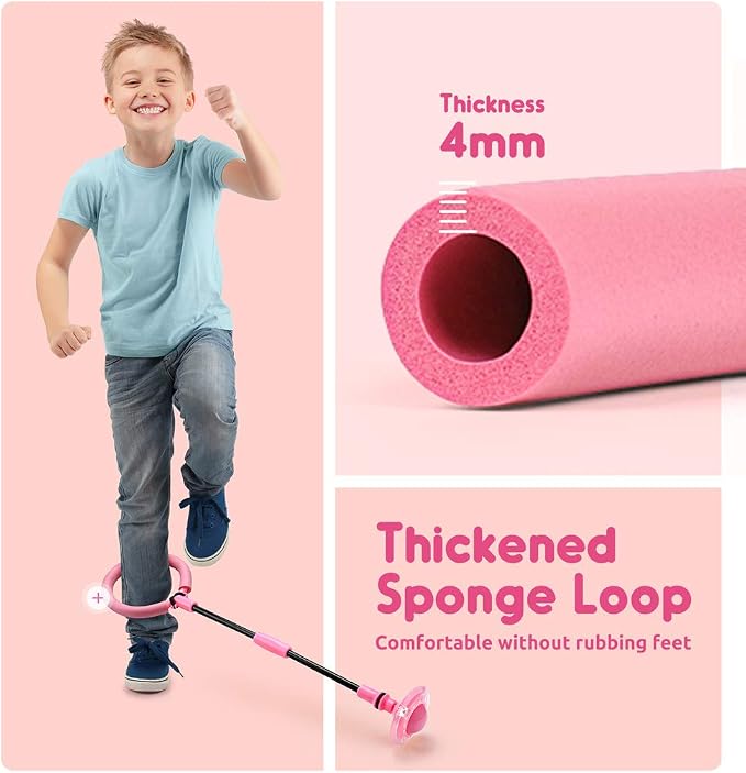 Pelota plegable para saltar al tobillo Mumba Kids, pelota colorida para deportes, cuerda para saltar, juego para quemar grasa para adultos y niños (rosa)