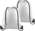Mochilas Drawstring PLULON Blancas – Pack 2 Unidades para Gym, Yoga y Deportes al Aire Libre