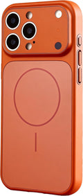 Funda Erlova Designed Magnetic Series para iPhone 16 Pro Max, [Compatible con MagSafe] [Protección de lente de cámara de vidrio templado], Cubierta protectora de lujo mate de grado militar a prueba de golpes y caídas, color naranja.
