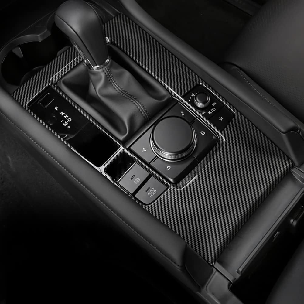 Marco de Consola Central para Mazda 3 YINGTUU – Fibra de Carbono, Panel de Cambios Automático, Sedán y Hatchback 2020-2025