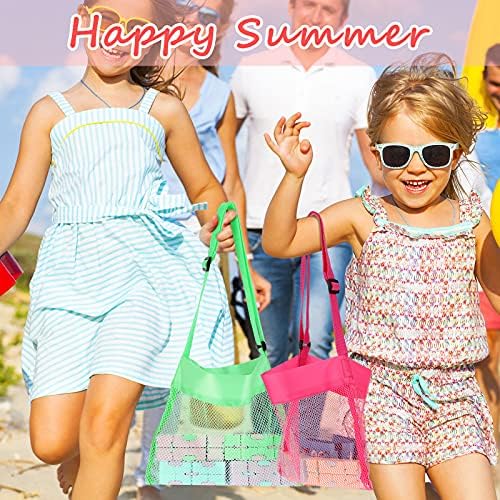 Bolsa de Playa Frienda Paquete 15 Malla, Bolsas de Concha, Bolsa Organizadora de Juguetes para Sostener Juguetes de Playa Niños Mercado Picnic (Estilo Clásico)
