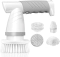 Cepillo Limpiador Eléctrico Rotativo Recargable para Baño, Tina, Azulejos, Pisos y Ventanas con 4 Cabezales