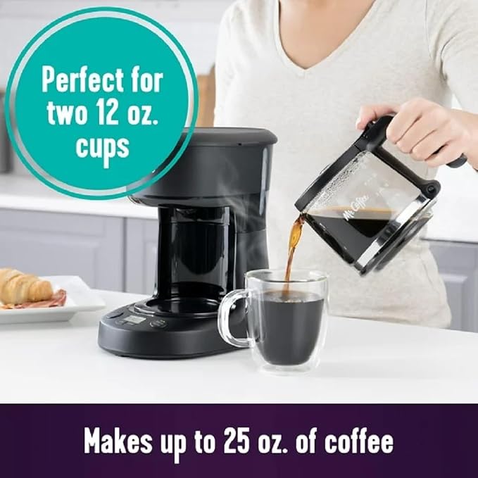 Cafetera Mr. Coffee Mini Brew 5 Tazas – Compacta, Rápida y Fácil de Usar | Negro