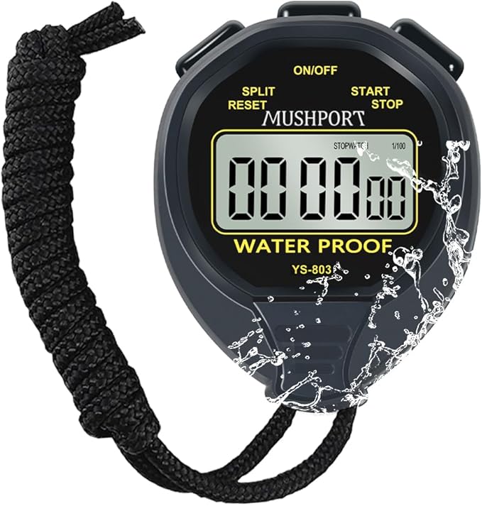 Cronómetro impermeable, solo modo cronómetro, encendido/apagado silencioso, pantalla grande, operación simple, sin reloj, fecha ni cuenta regresiva, cronómetro digital para entrenadores
