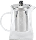 Tetera de vidrio transparente Omabeta, resistente al calor, para el hogar y la oficina, con filtro de acero inoxidable
