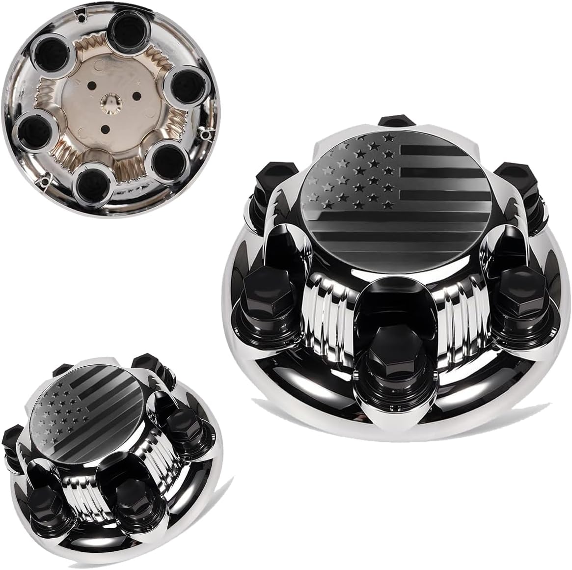 Nueva tapa central cromada de 6 pernos para llantas Silverado/Tahoe/Suburban/Avalanche/Express/Savana/Sierra/Yukon. Juego de tapas centrales cromadas de repuesto OEM para llantas de 16"/17" pulgadas.