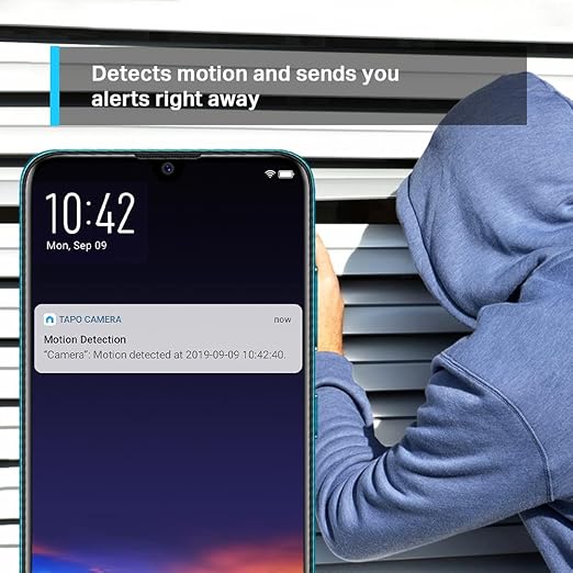 Cámara de seguridad TP-Link Tapo con giro e inclinación, resolución 1080p y visión giratoria de 360° | Seguimiento de movimiento | Detección de movimiento